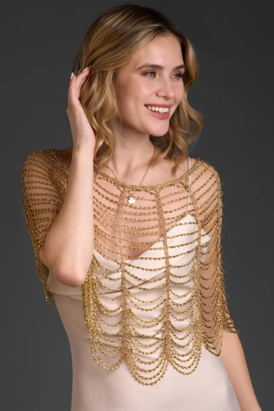 Festive Scallop Beaded Capelet sold by SAACHI