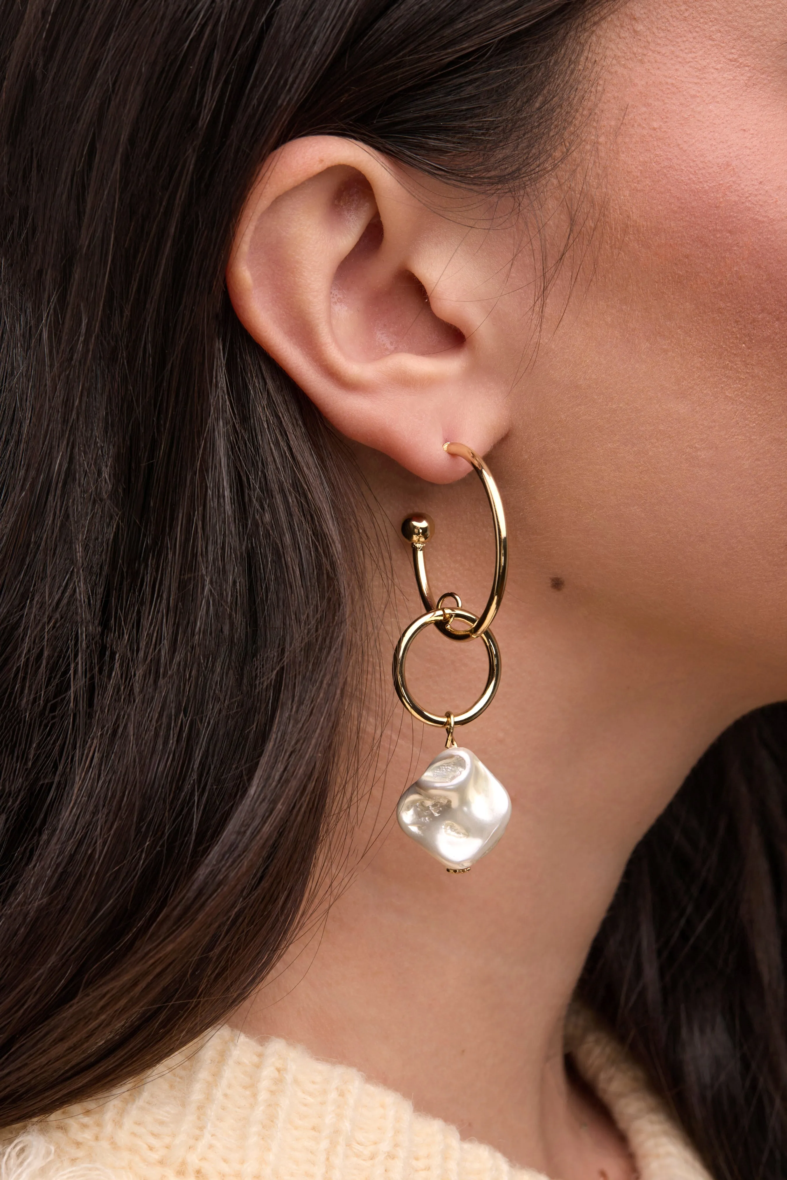 Pearl Multi Hoop Earrings sold by SAACHI product image thumbnail 2