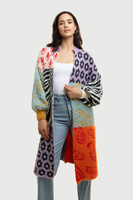 Soft Multi Patterned Cardigan made by SAACHI