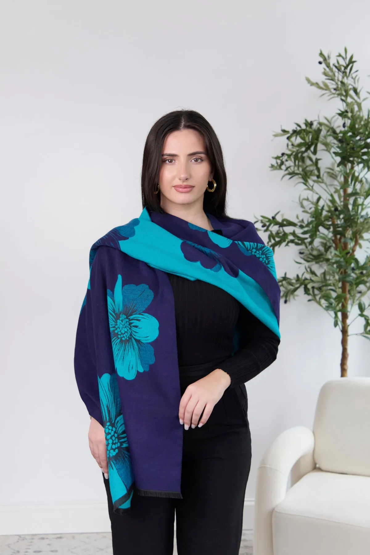 Fresh Floral Reversible Scarf sold by SAACHI