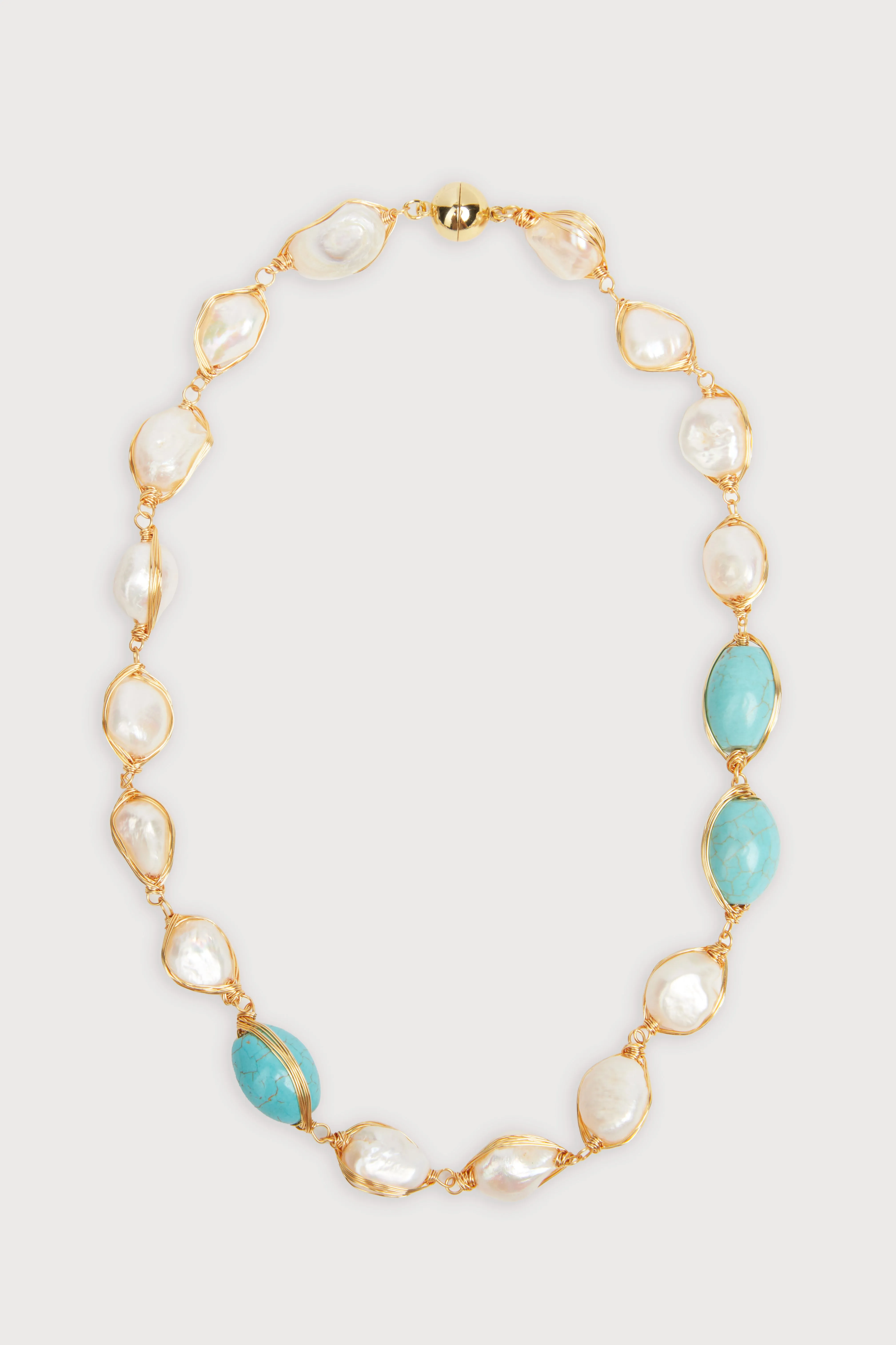 Turquoise Baroque Pearl Necklace sold by SAACHI product image thumbnail 2