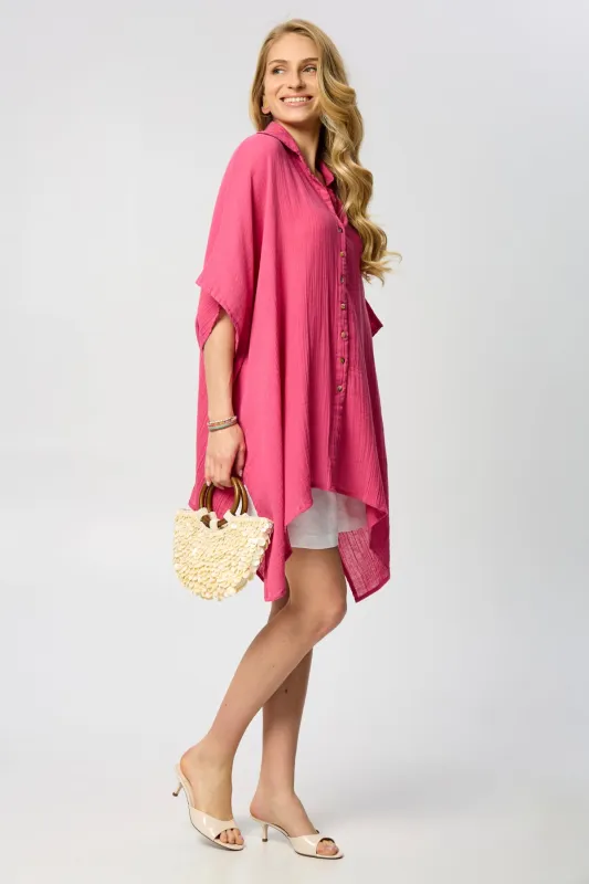 Oversized Textured Cotton Shirt sold by SAACHI