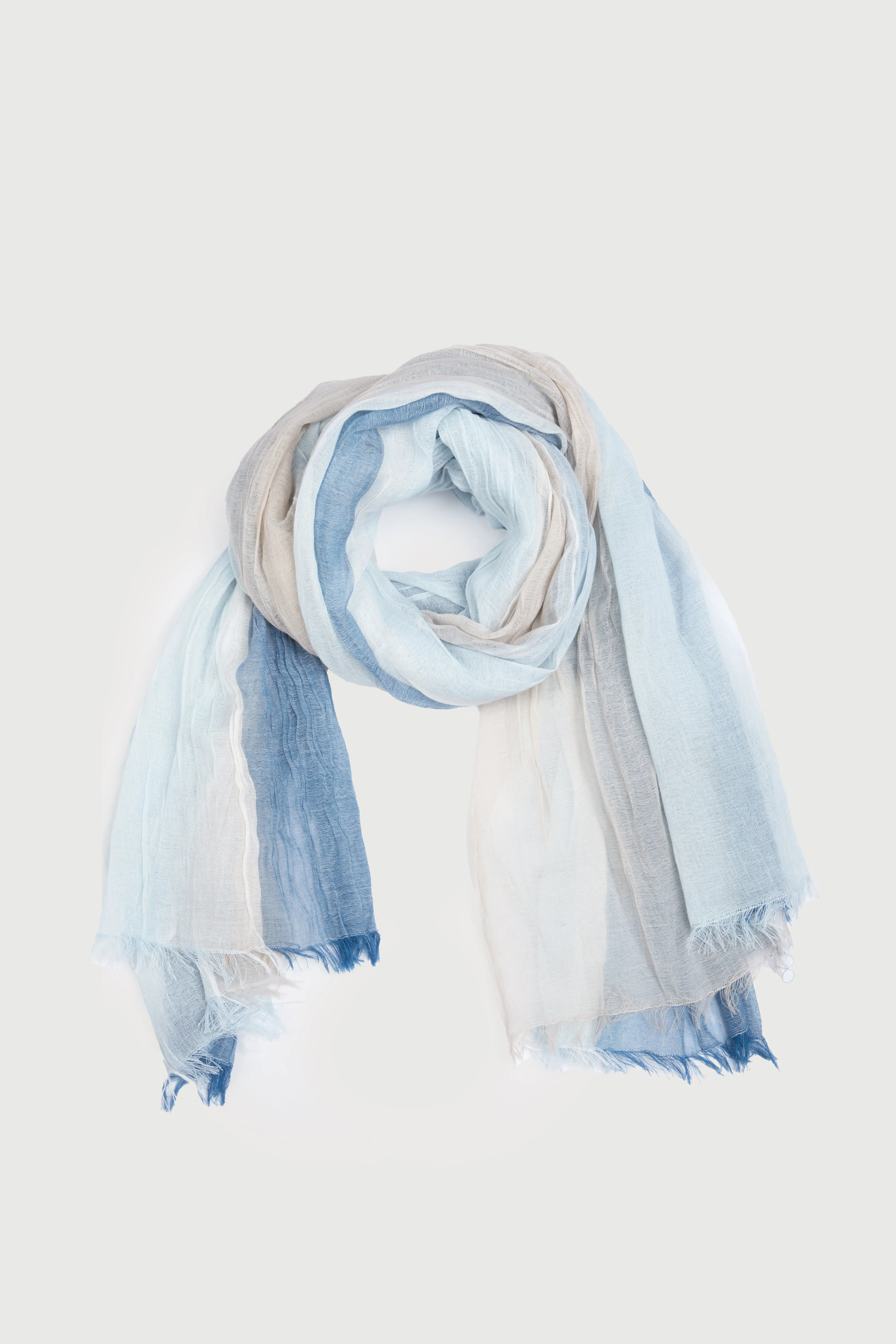 Striped Fringed Beach Scarf sold by SAACHI