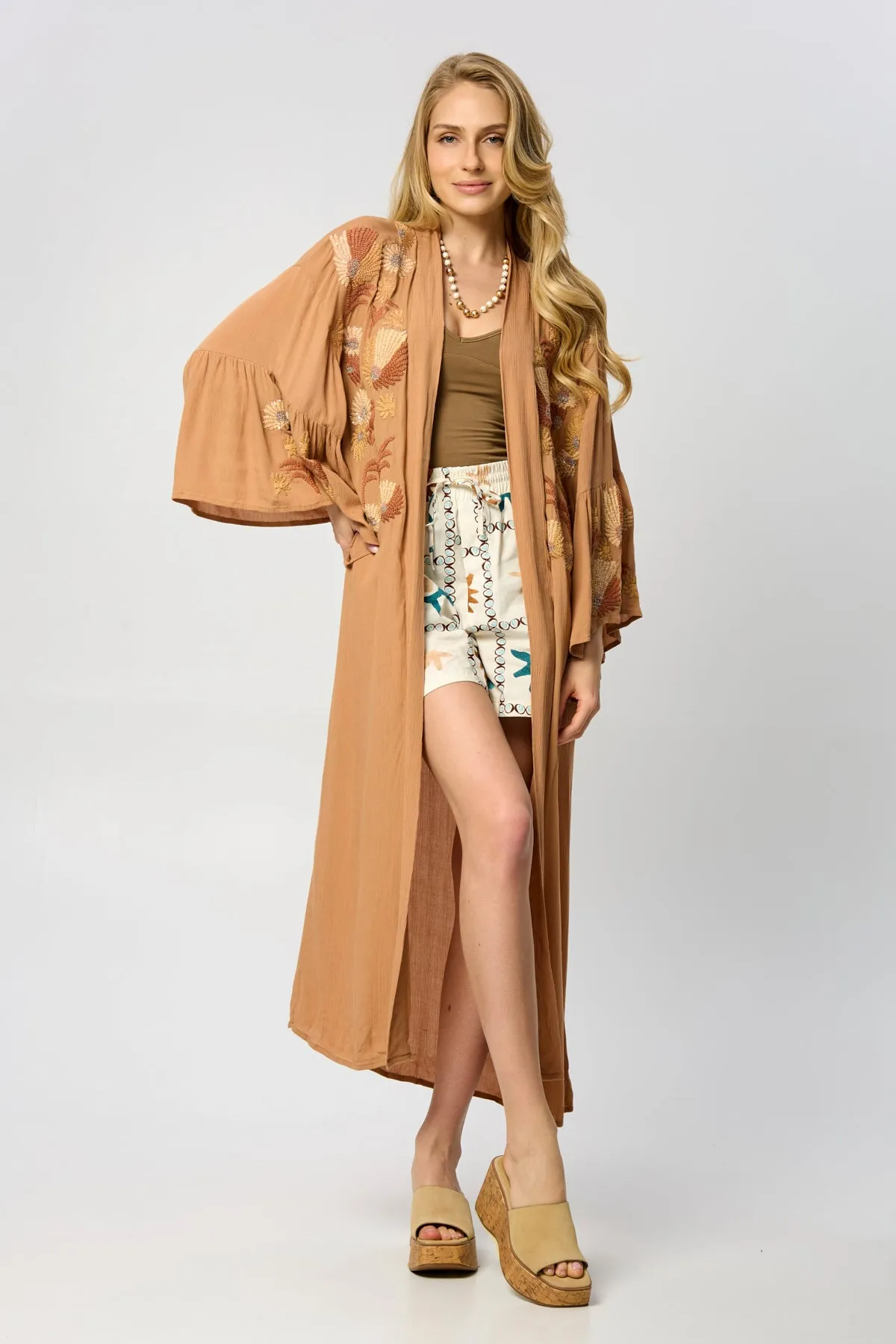 Floral Embellished Long Kimono sold by SAACHI product image thumbnail 4