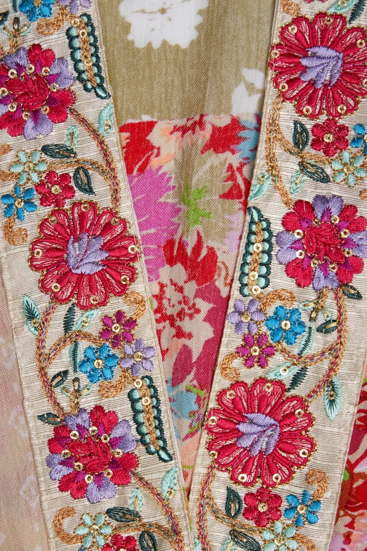Lace Embroidered Floral Kimono sold by SAACHI product image thumbnail 5