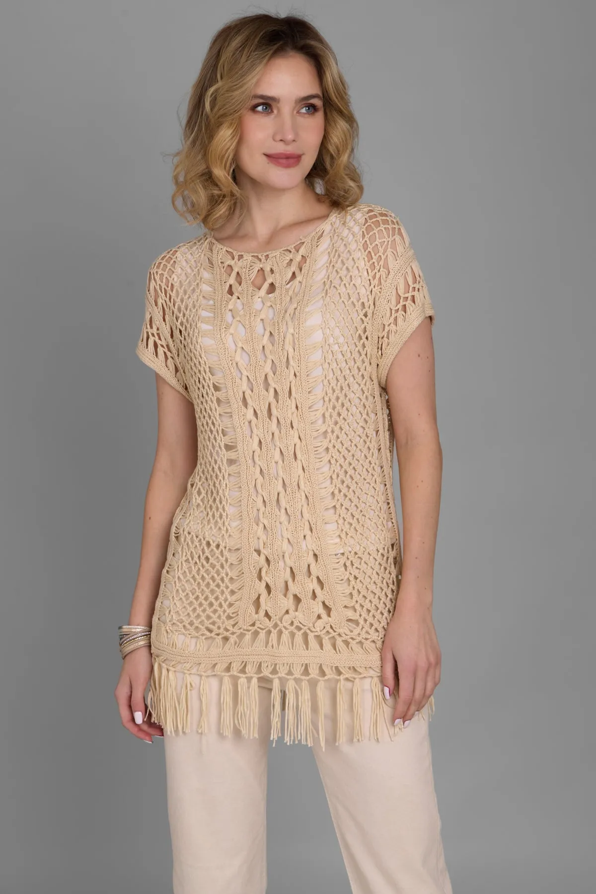 Bohemian Crochet Fringed Tunic sold by SAACHI product image thumbnail 2