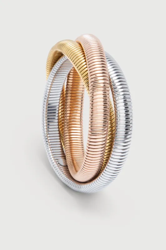 Three Tone Coil Bracelet sold by SAACHI