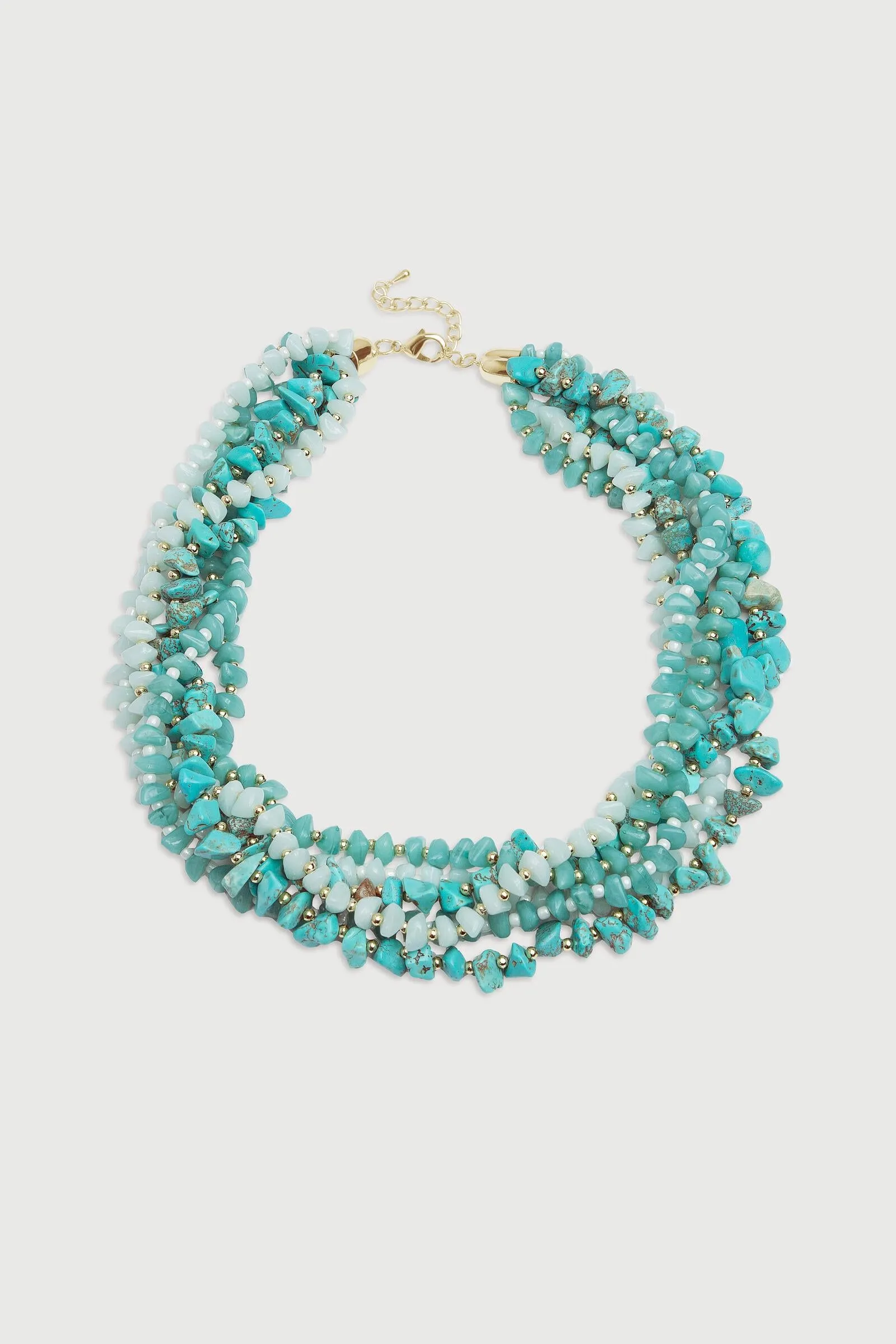 Turquoise Beaded Multi Necklace sold by SAACHI