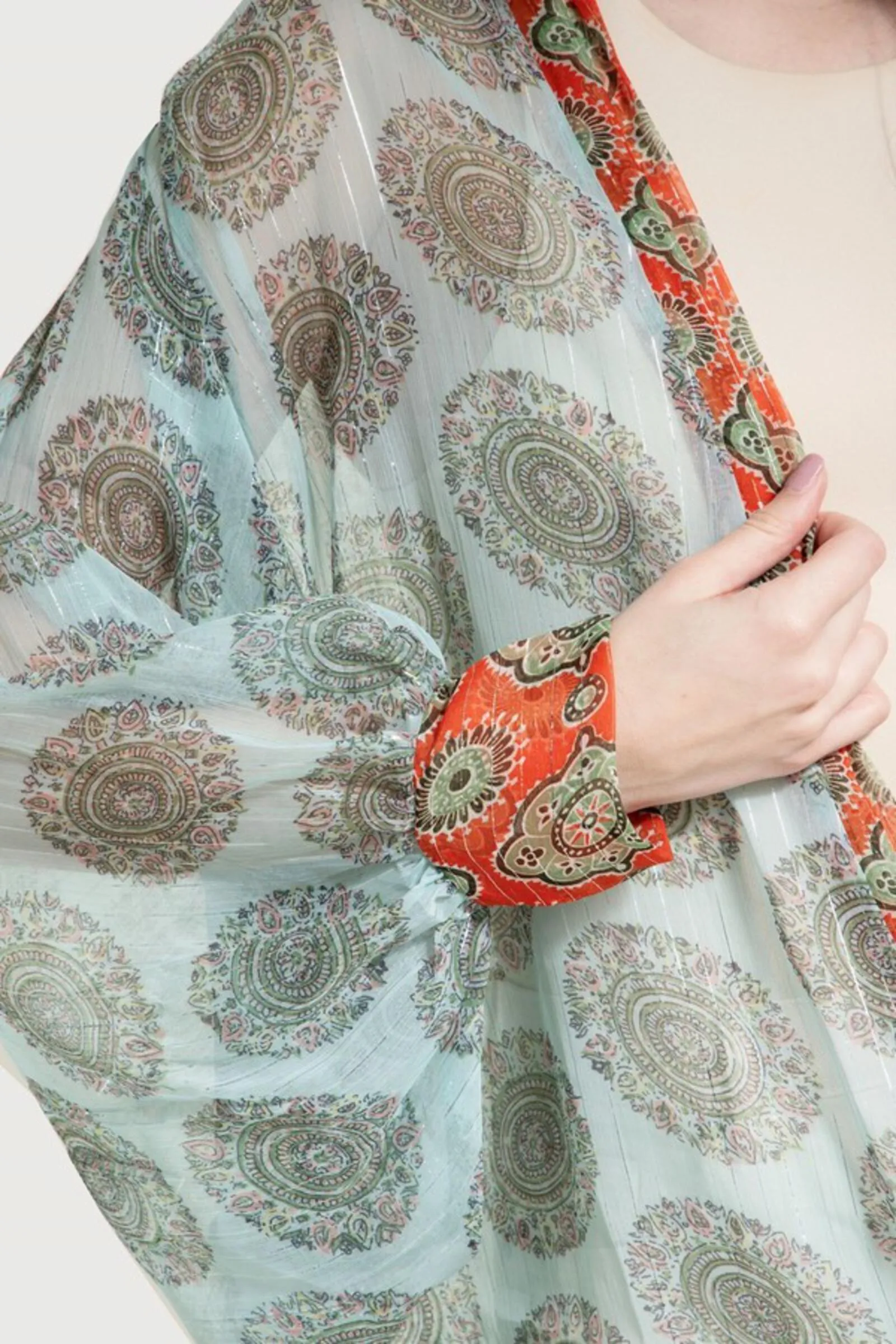 Tie Front Botanical Kimono sold by SAACHI product image thumbnail 3