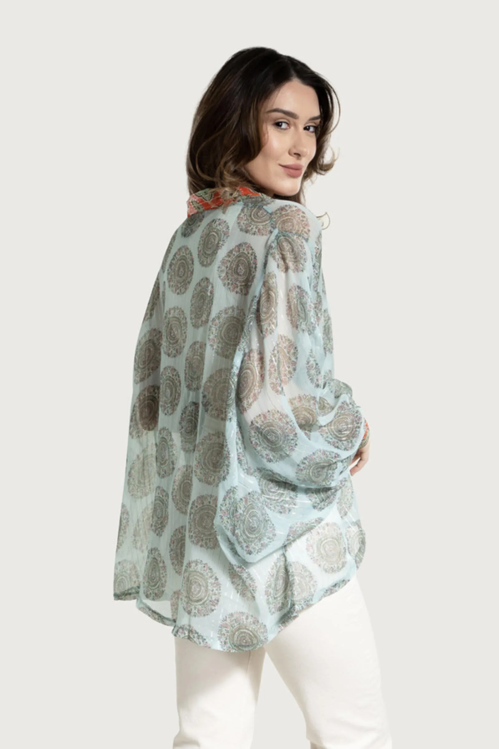 Tie Front Botanical Kimono sold by SAACHI product image thumbnail 2