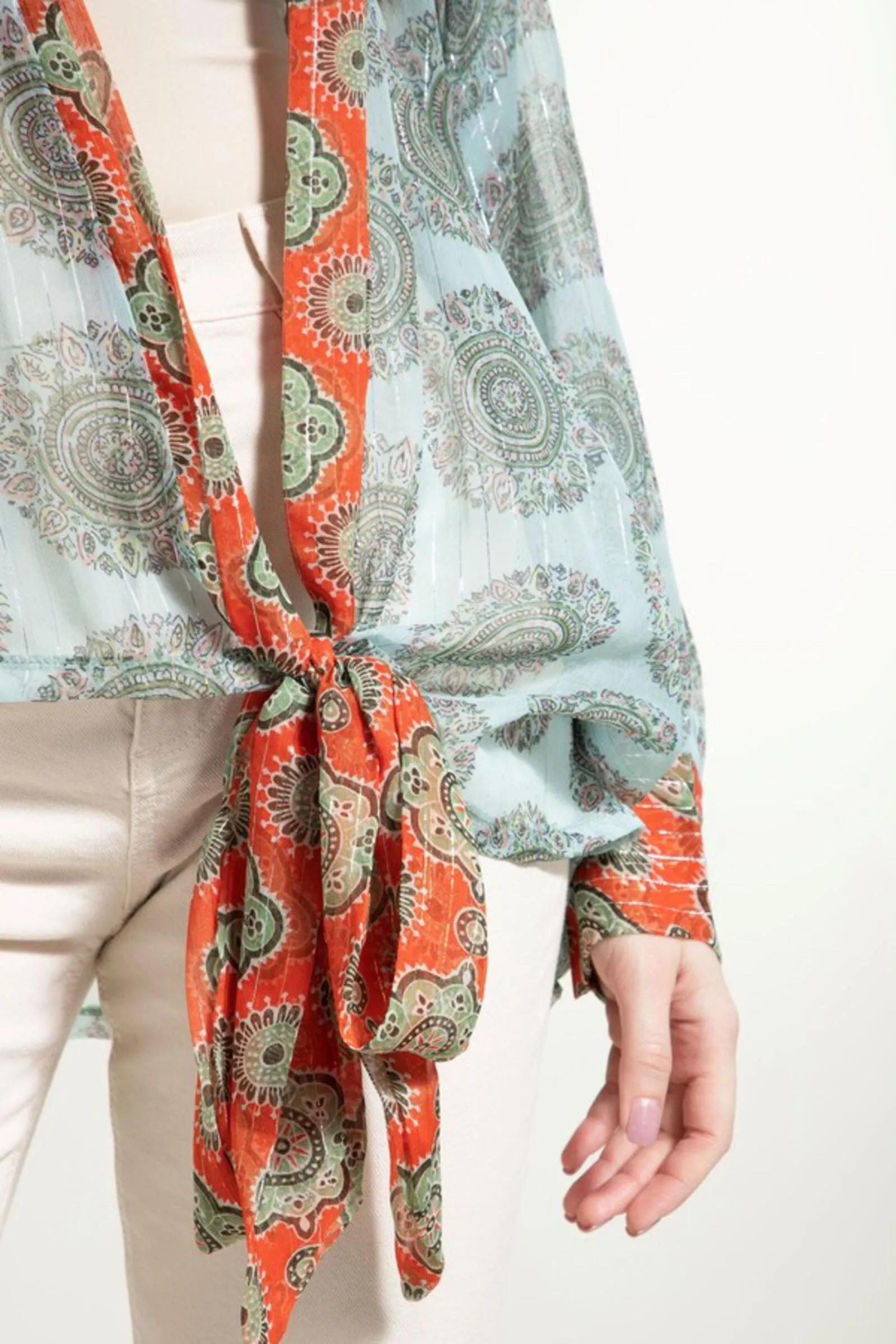 Tie Front Botanical Kimono sold by SAACHI product image thumbnail 4