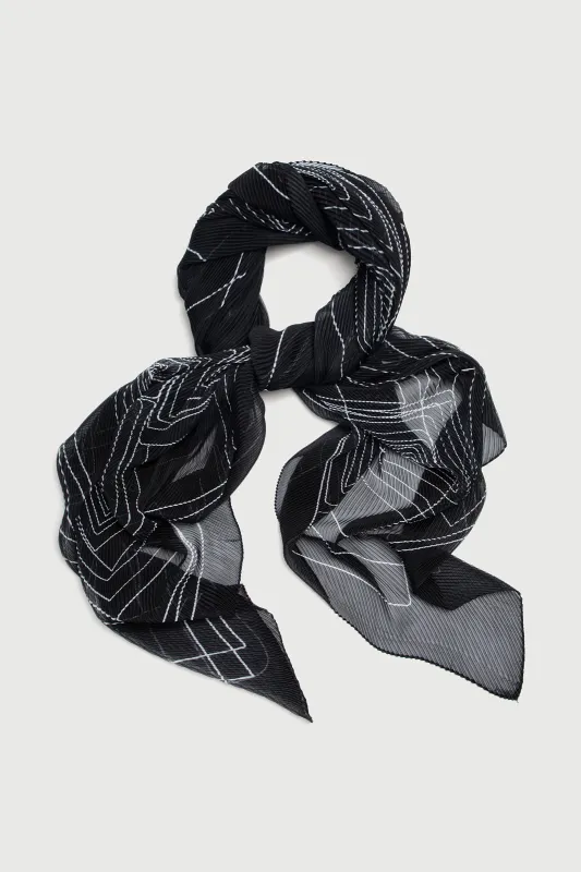 Square Geo Pleated Scarf sold by SAACHI