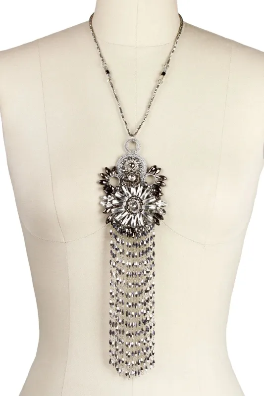 Crystal Tassel Statement Necklace sold by SAACHI