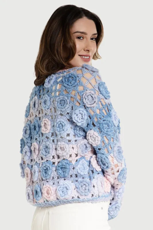 Crochet Floral Pattern Cardigan sold by SAACHI