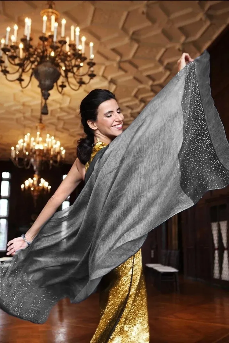 Star Gazer Scarf in Charcoal sold by SAACHI product image thumbnail 3