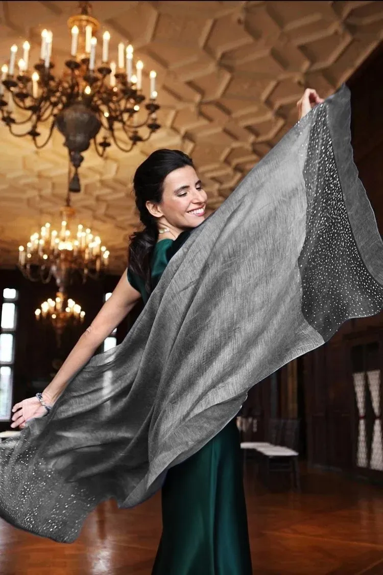 Star Gazer Scarf in Charcoal sold by SAACHI product image thumbnail 4