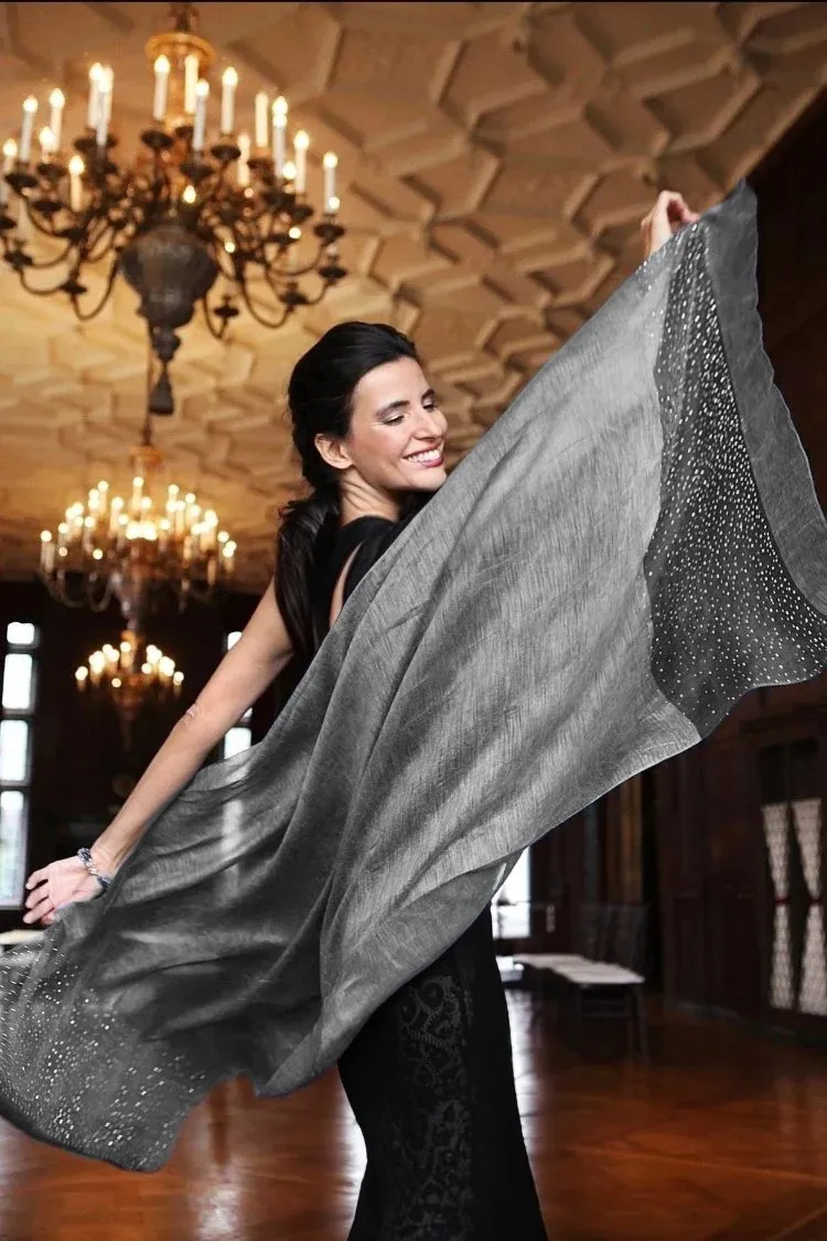 Star Gazer Scarf in Charcoal sold by SAACHI