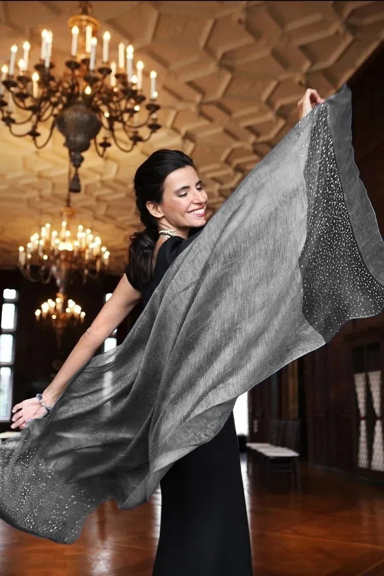 Star Gazer Scarf in Charcoal sold by SAACHI product image thumbnail 2