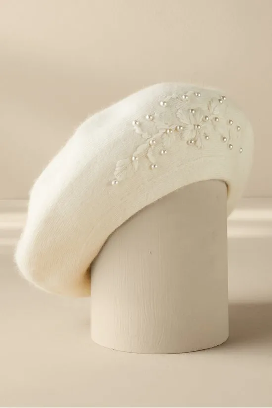 Pearl Embellished Floral Beret sold by SAACHI product image thumbnail 5