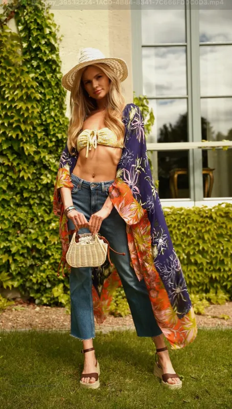 Vibrant Pattern Floral Kimono made by SAACHI