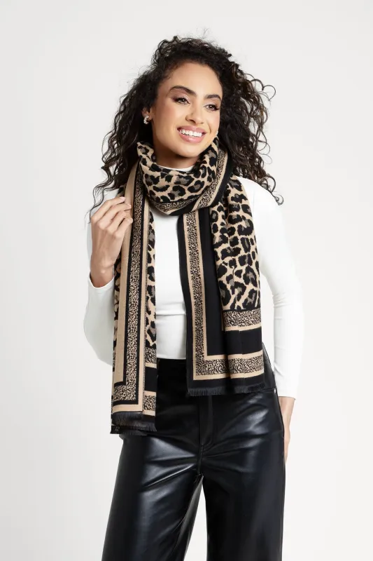 Reversible Leopard Pattern Scarf sold by SAACHI