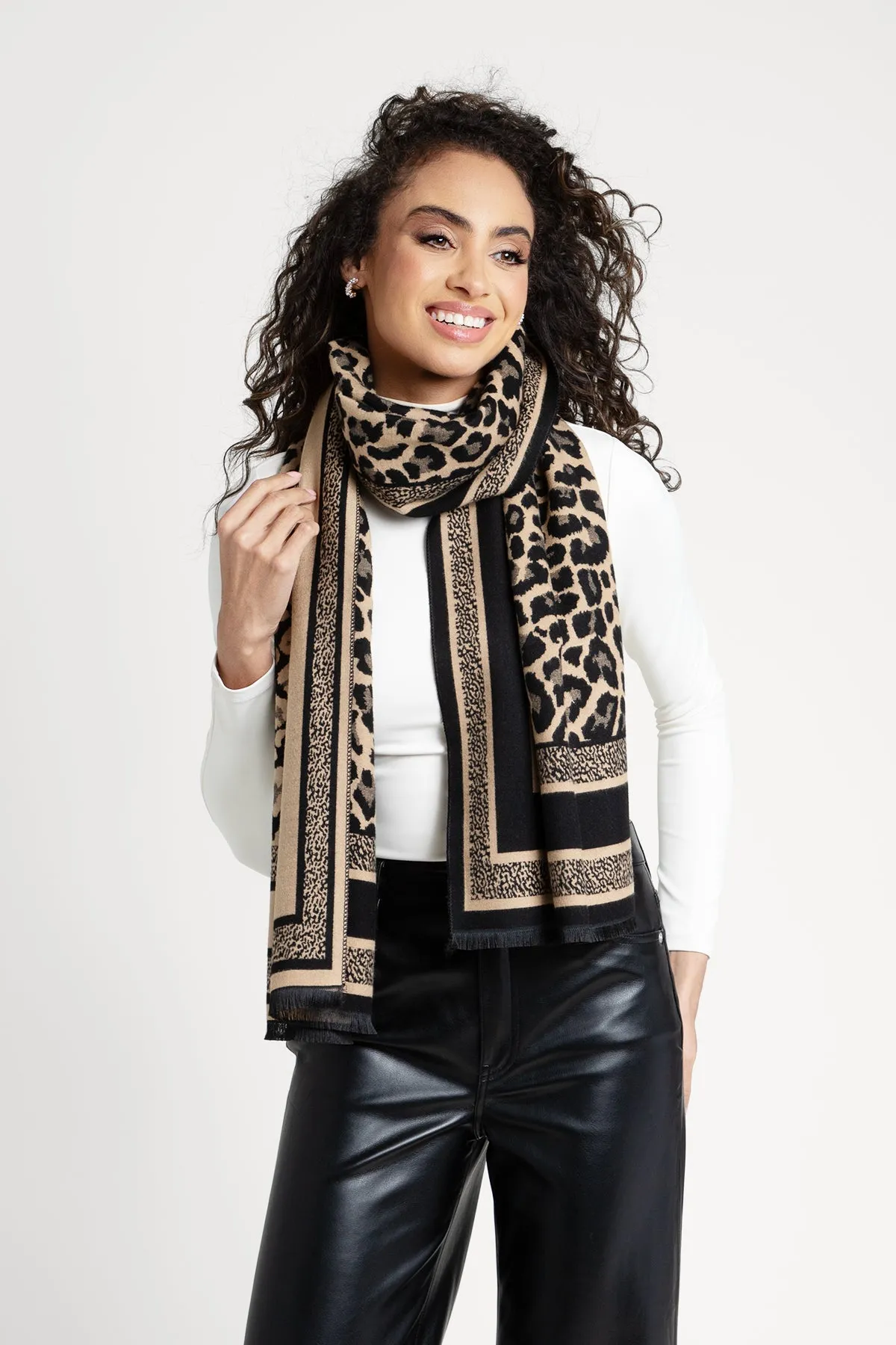 Reversible Leopard Pattern Scarf sold by SAACHI