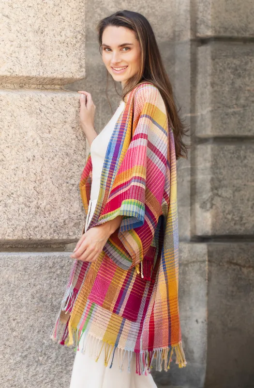 Rainbow Tartan Long Jacket made by SAACHI