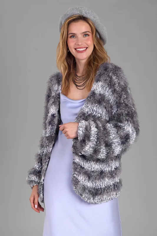 Eyelash Hand Knit Cardigan sold by SAACHI