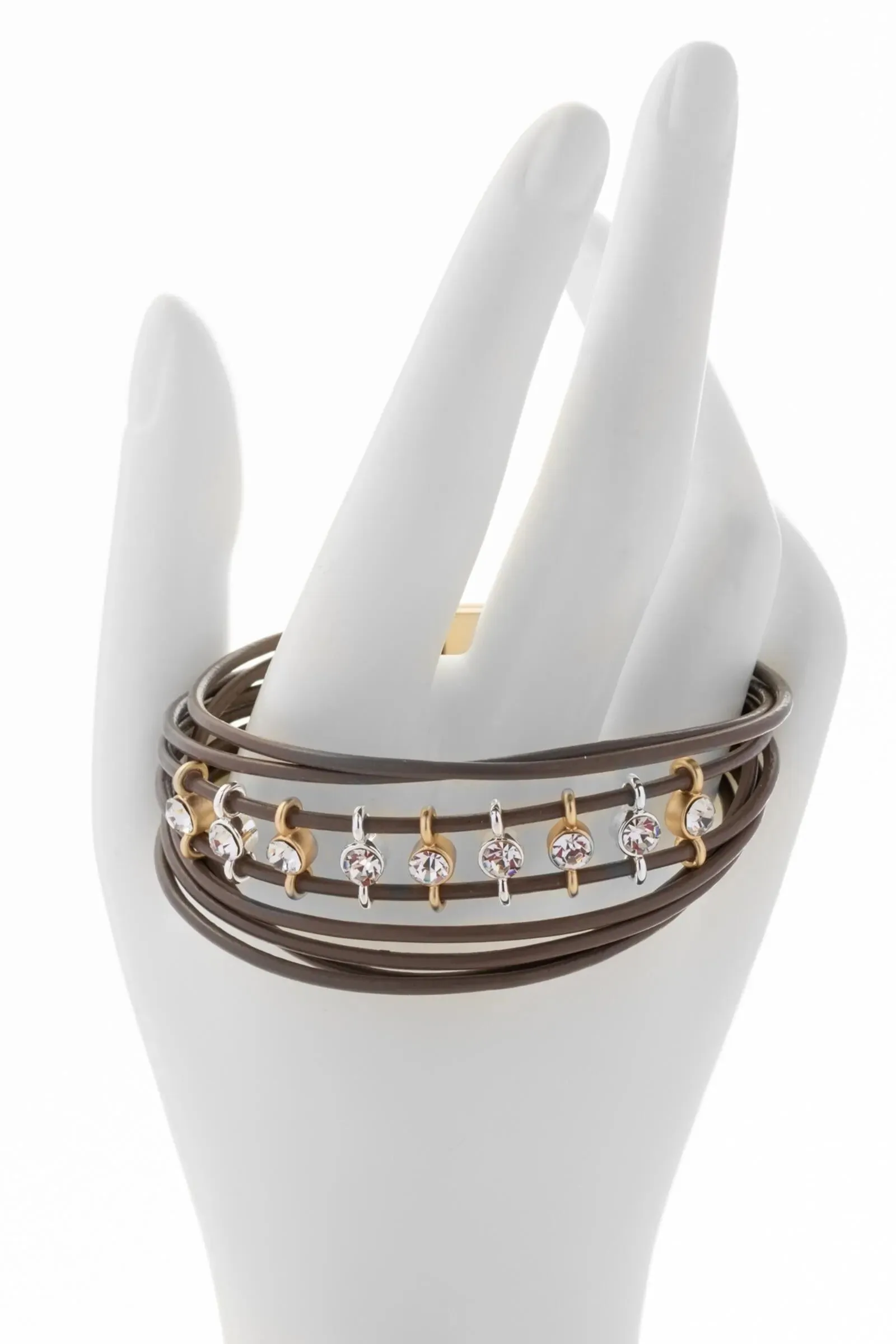 Jewel Leather Wire Bracelet sold by SAACHI product image thumbnail 3