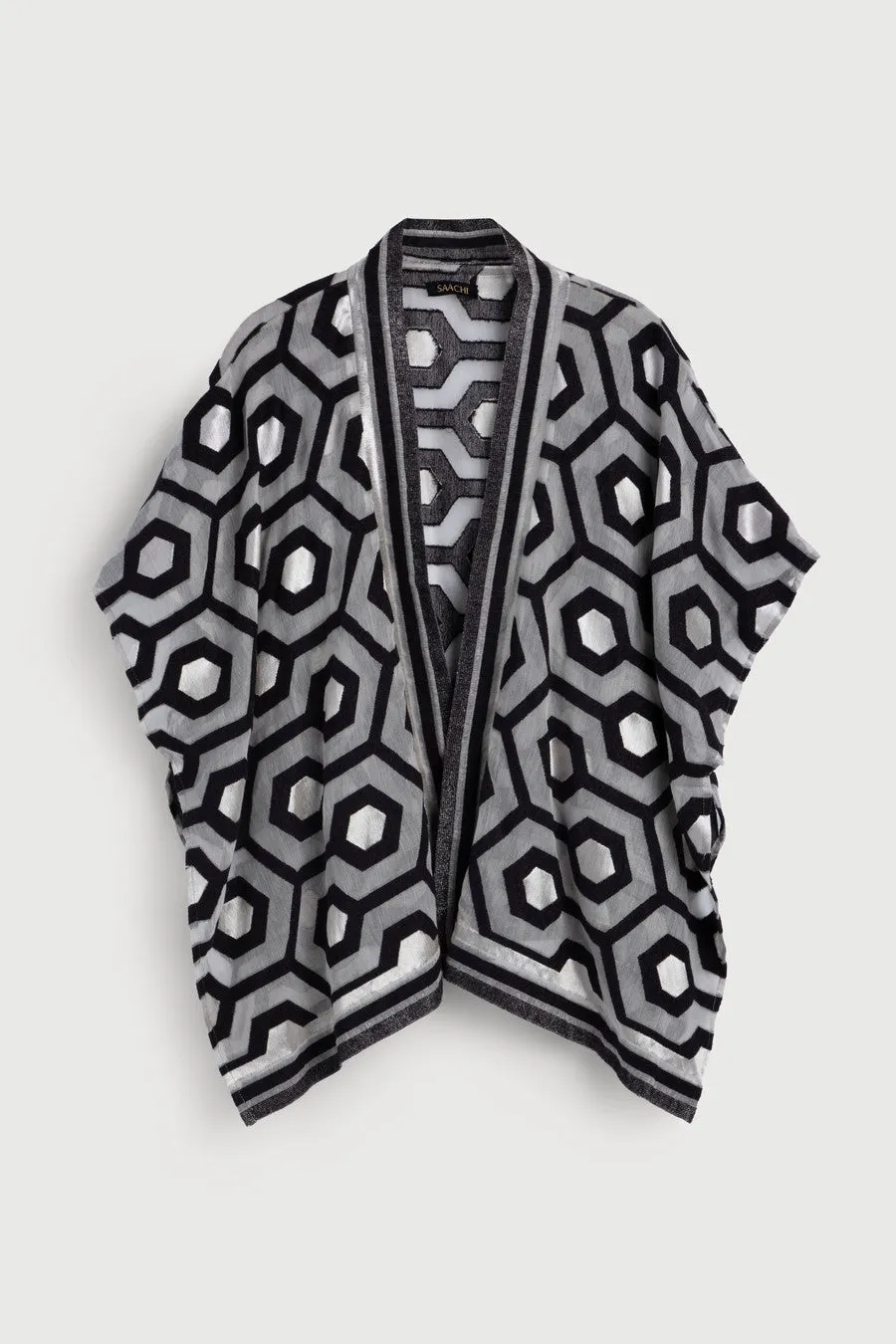 Geometric Cotton Short Open Poncho sold by SAACHI product image thumbnail 3