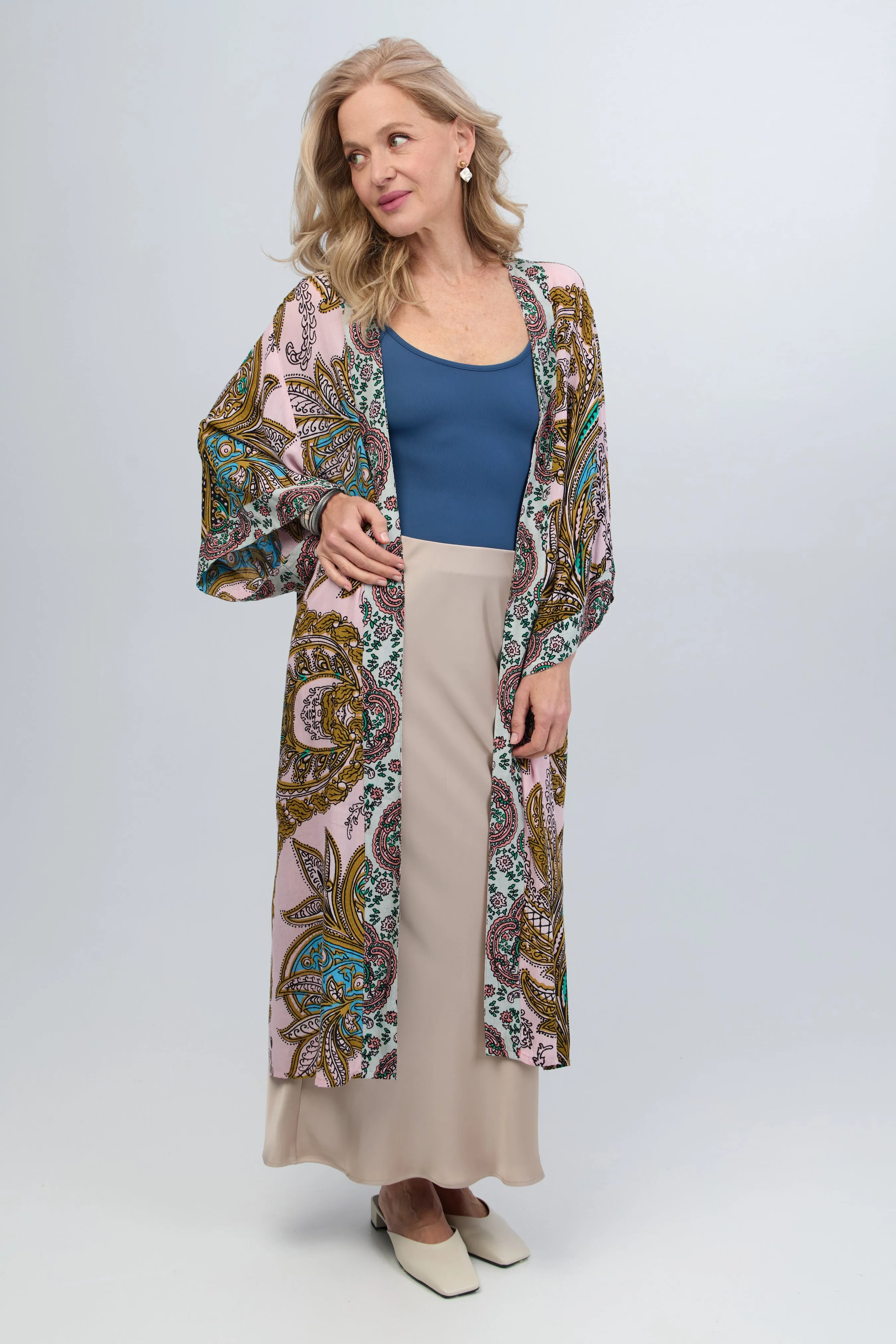 Multicolored Paisley Kimono Duster Long sold by SAACHI product image thumbnail 5