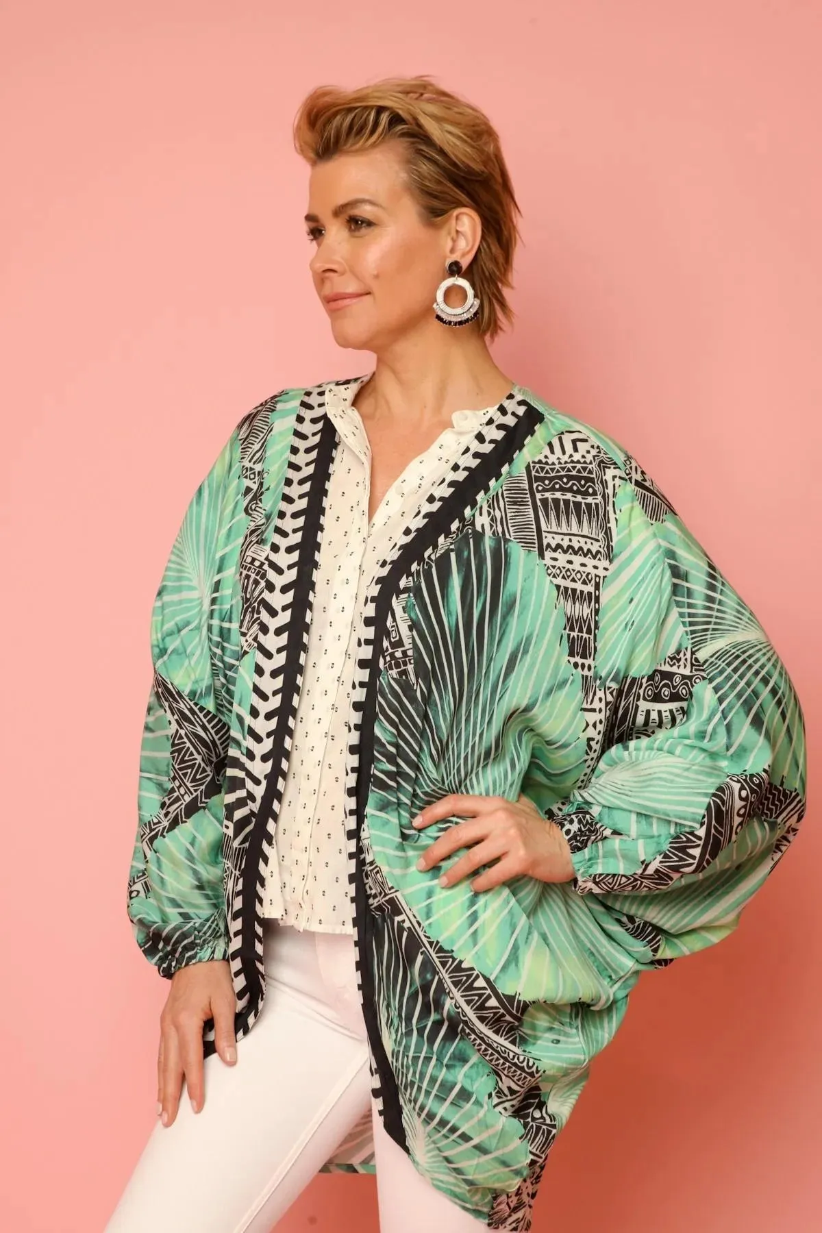 Tribal Print Cocoon Kimono sold by SAACHI product image thumbnail 3