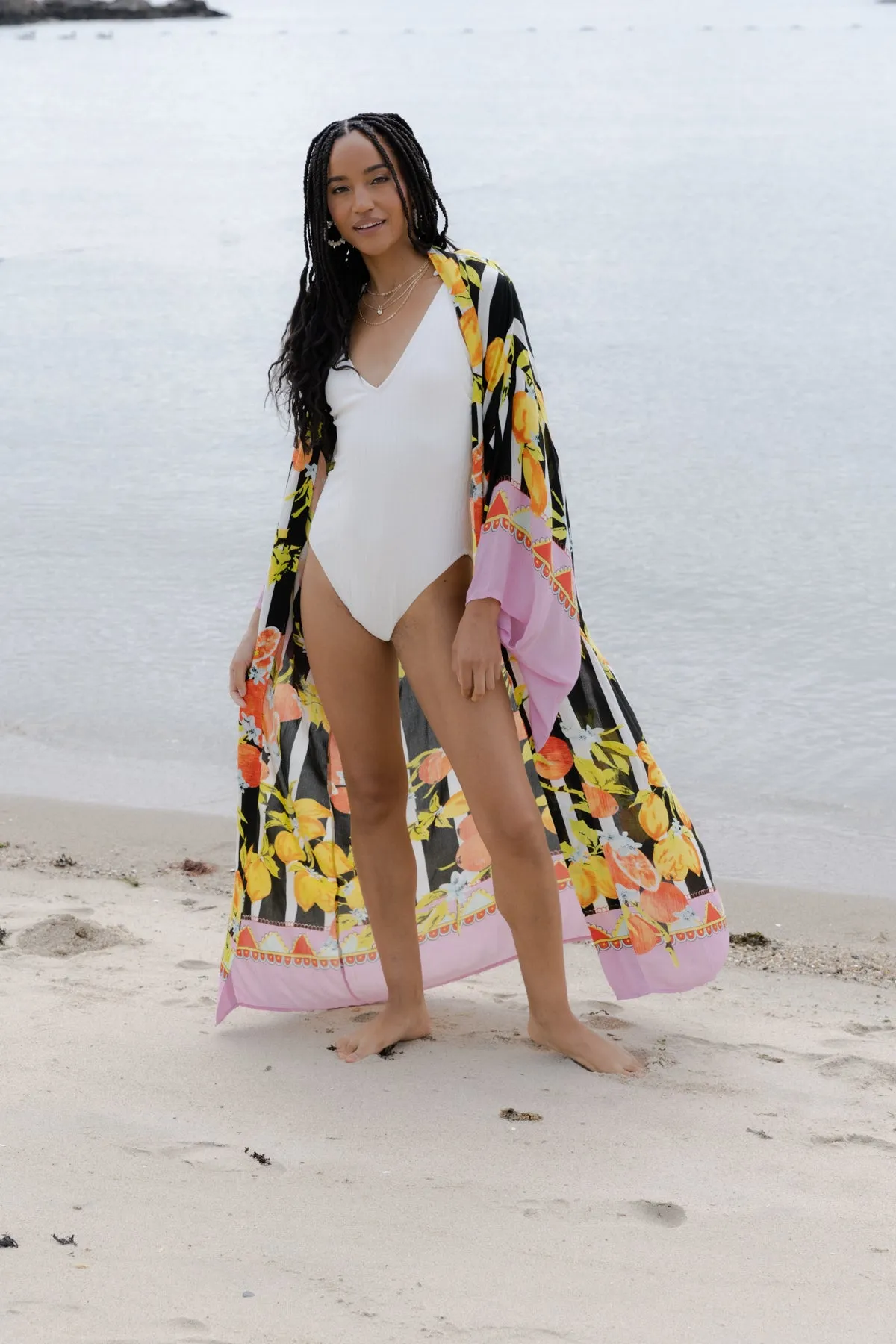 Citrus Print Kimono Long sold by SAACHI