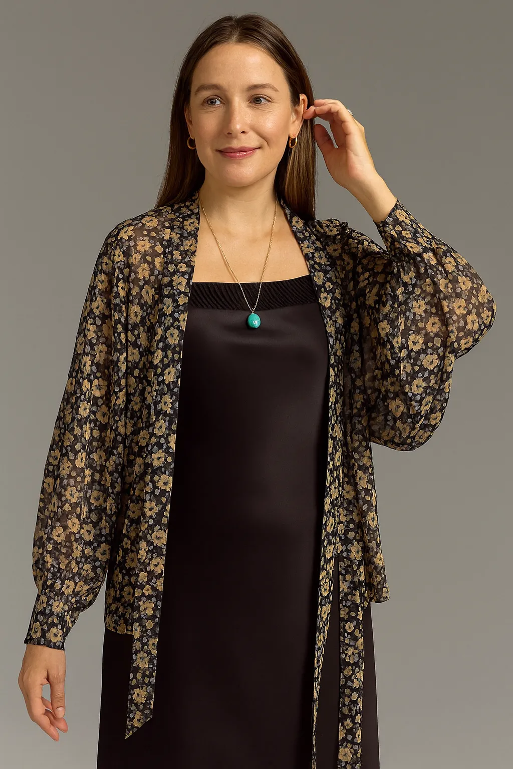 Tie Front Floral Kimono sold by SAACHI product image thumbnail 5