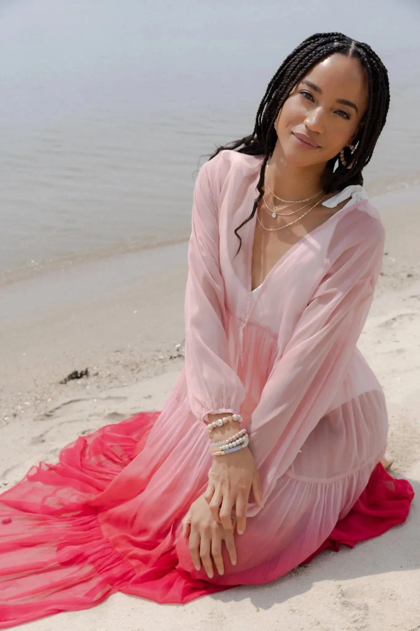 Ombré Tiered Sheer Kimono sold by SAACHI product image thumbnail 5