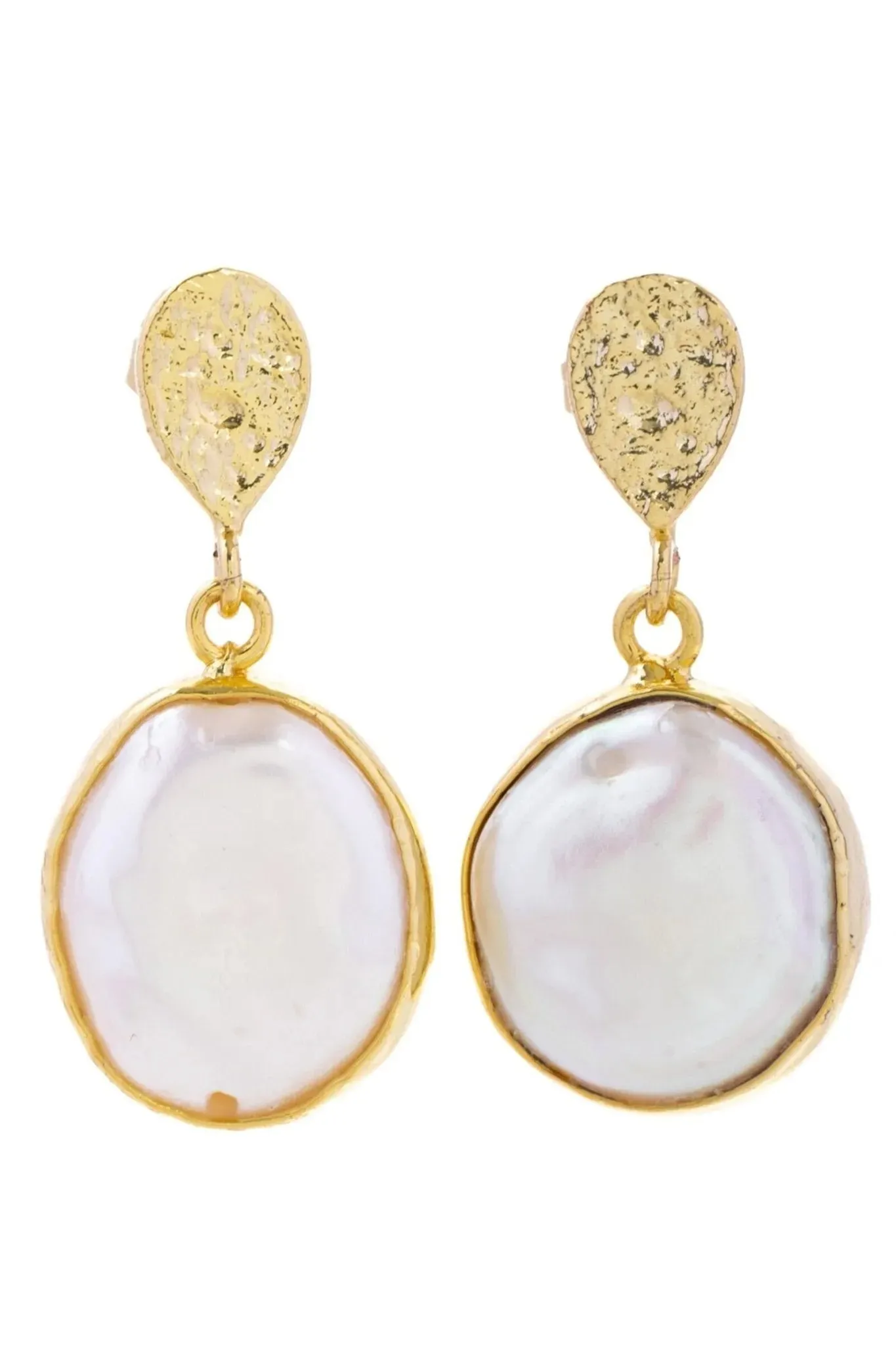Freshwater Pearl Moon Dangle Earrings sold by SAACHI