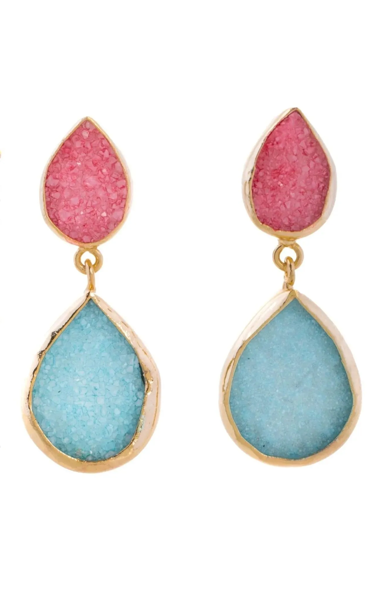 Druzy Pear Dangle Earrings sold by SAACHI product image thumbnail 3