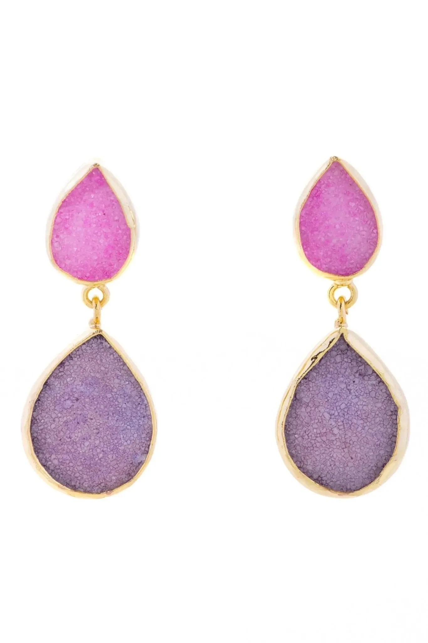 Druzy Pear Dangle Earrings sold by SAACHI product image thumbnail 2