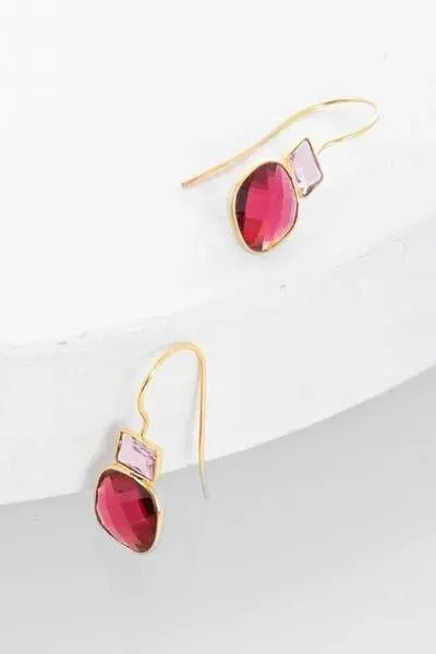 Cushion Drop Gemstone Earrings sold by SAACHI product image thumbnail 4
