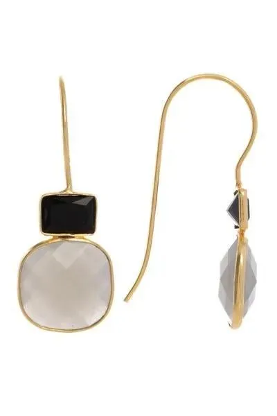 Cushion Drop Gemstone Earrings sold by SAACHI product image thumbnail 3