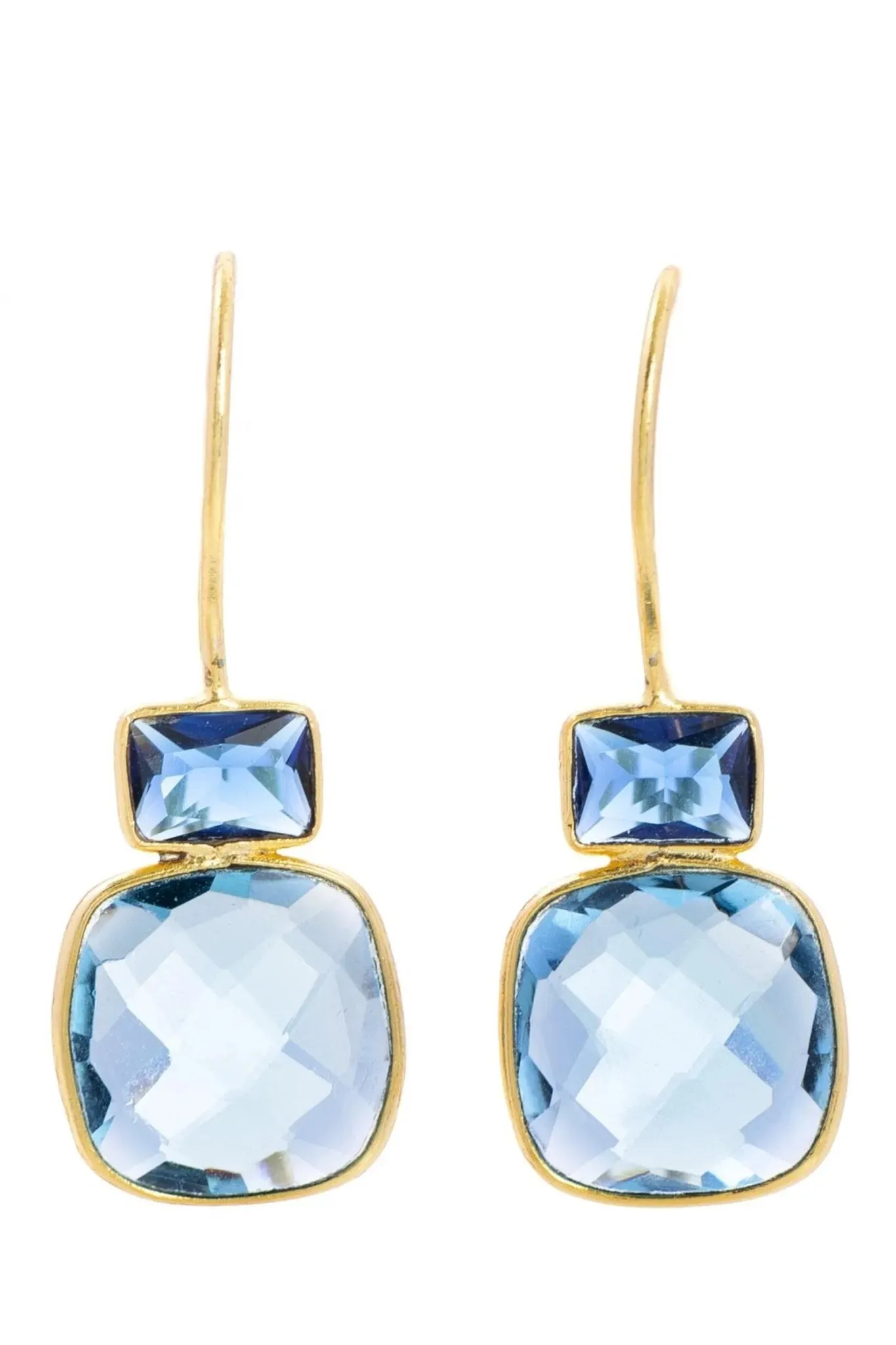 Cushion Drop Gemstone Earrings sold by SAACHI