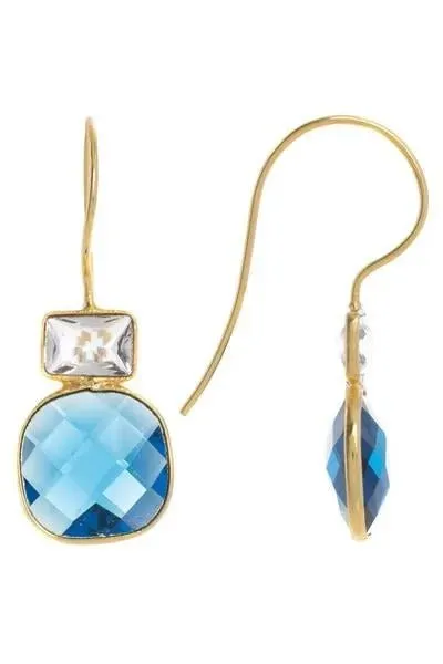 Cushion Drop Gemstone Earrings sold by SAACHI product image thumbnail 2