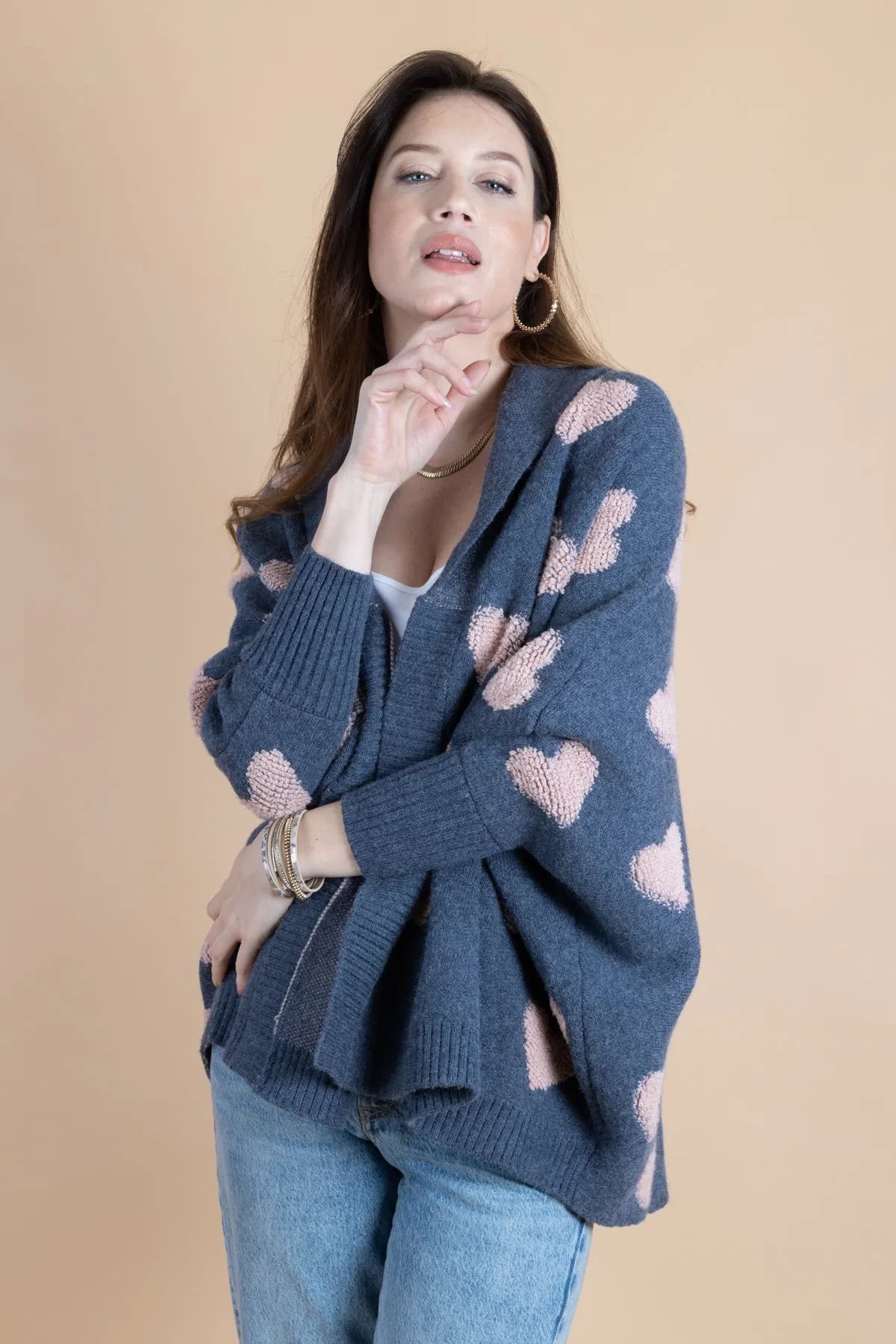 Heart Ribbed Knit Cardigan sold by SAACHI product image thumbnail 4