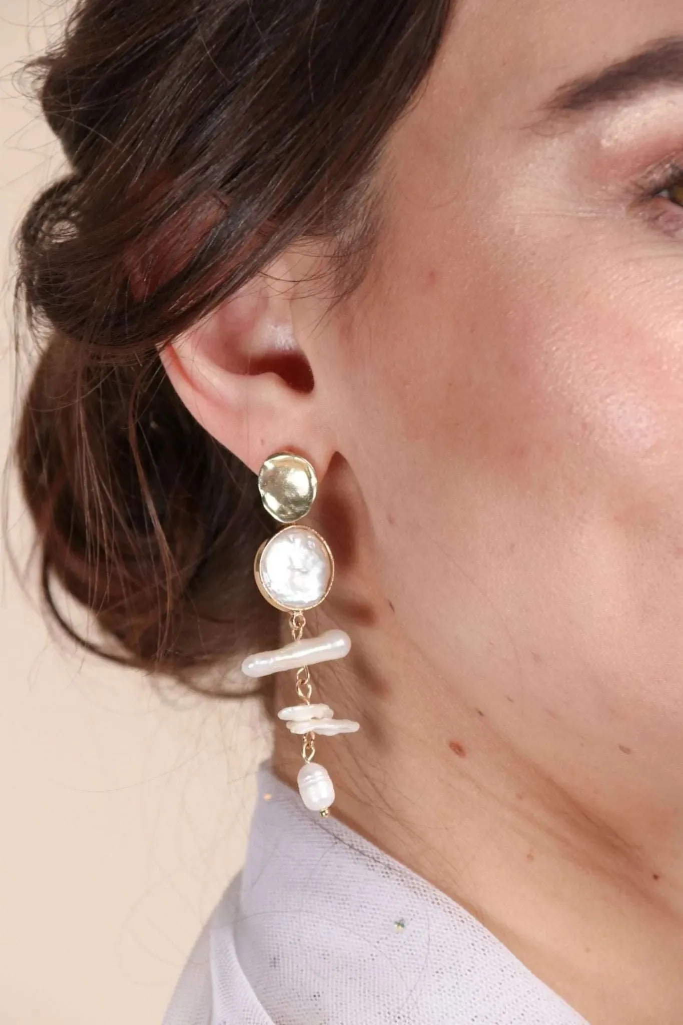 Baroque Pearl Drop Statement Earring sold by SAACHI