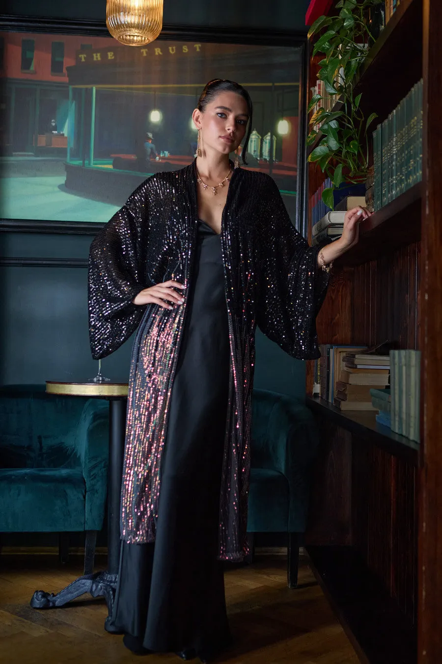 Sequin Kimono Duster Formal sold by SAACHI product image thumbnail 3