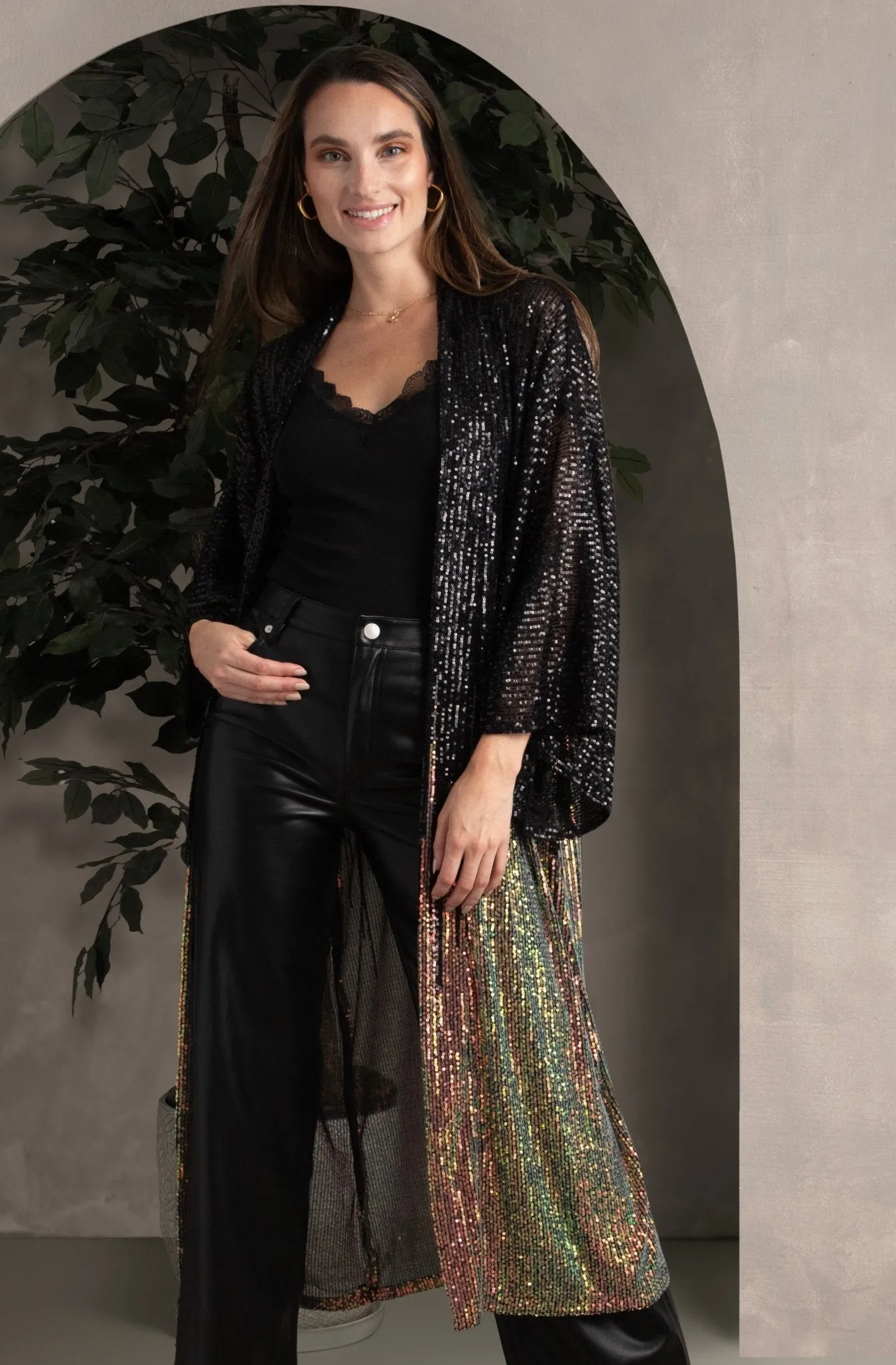 Sequin Kimono Duster Formal sold by SAACHI product image thumbnail 5