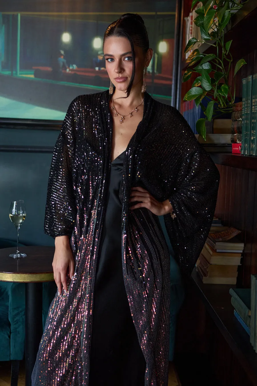 Sequin Kimono Duster Formal sold by SAACHI product image thumbnail 2