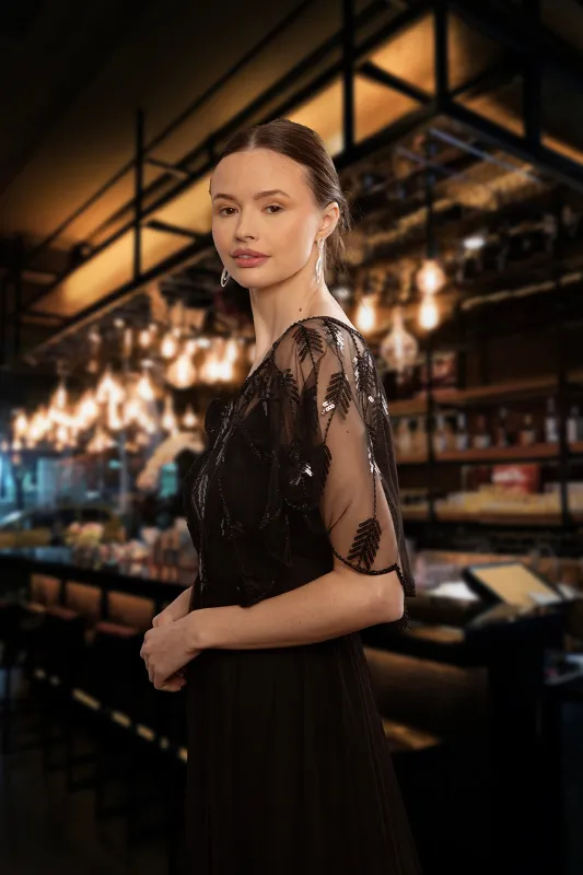 Mesh Sequin Capelet sold by SAACHI