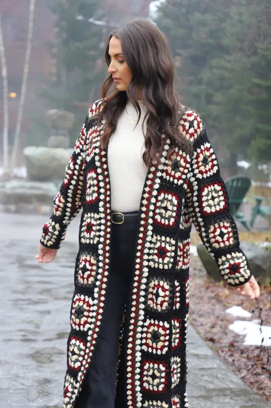 Crochet Kimono Long Cardigan Sweater sold by SAACHI