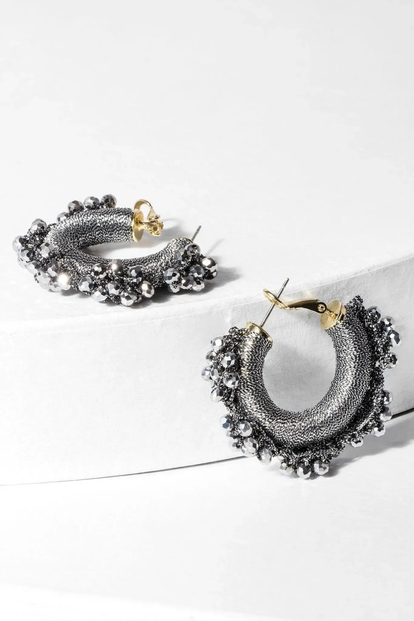 Royal Redux Beaded Hoop Earring sold by SAACHI product image thumbnail 5